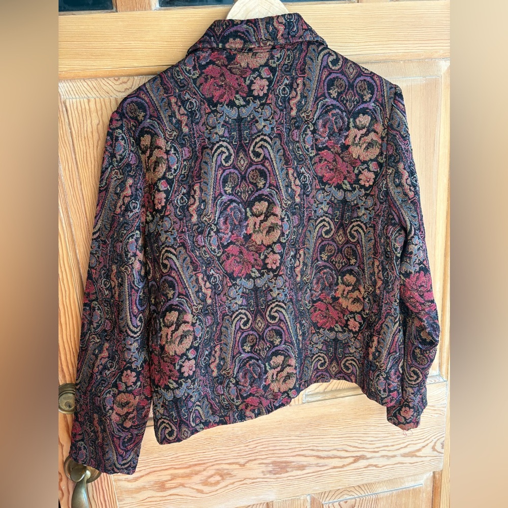 Vintage Floral Tapestry Zip Jacket | Statement Vintage | Size Medium - Picture 3 of 5